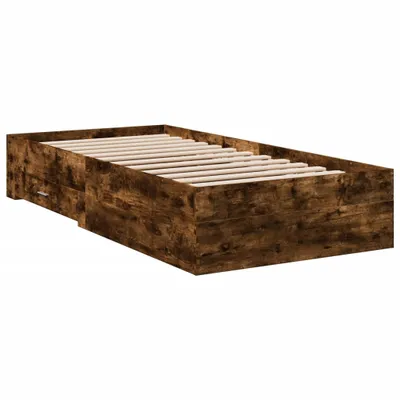 Produktbild von Bettgestell mit Schubladen Räuchereiche 90x200cm Holzwerkstoff