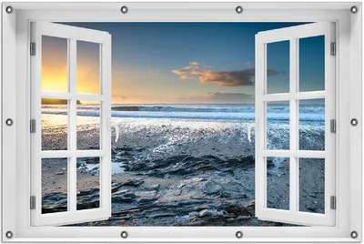 Produktbild von Wallario Outdoor-Poster für Garten oder Balkon 100 x 150 cm: Einsamer Strand in Cornwall  England