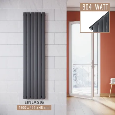 Zdjęcie produktu dla SONNI grzejnik płytowy 1800×465mm jednowarstwowy antracytowy Grzejnik pionowy