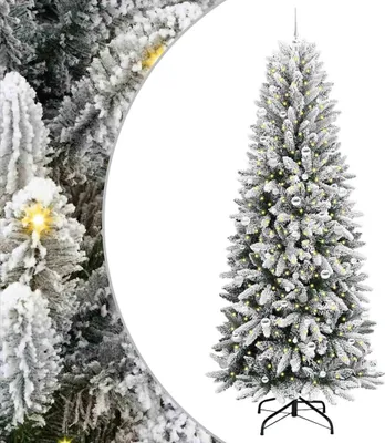 Image de vidaXL Sapin de Noël artificiel avec 300 LED avec support blanc 240 cm