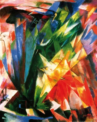 Produktbild von Franz Marc Kunstdruck Bild - Die Vögel, 1914 (50 x 40 cm)
