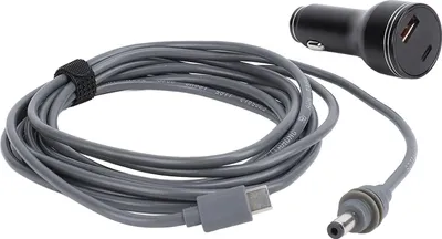 Image de C?ble d'alimentation satellite DC Cigarette de voiture C?ble plus l?ger avec 140 W PD Chargeur rapide Fonction onduleur pour mini-satellites 5m / 16,4ft