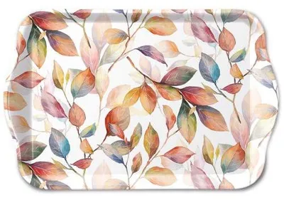 Produktbild von Tablett, 13 × 21 cm, Melamin, bunte Blätter