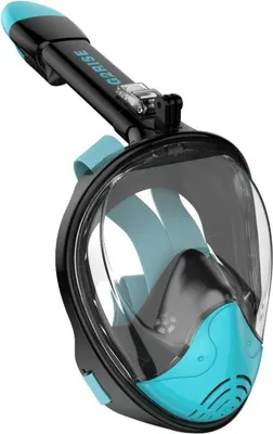 Image de Masque complet de plongée avec tuba Support pour appareil photo Enfants & Adultes Vert
