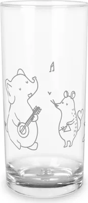 Produktbild von Mr. & Mrs. Panda Trinkglas Big Band 200 ml - Transparent - Geschenk, Maus, Musik, Gitarre, Cocktailglas, Pinguin, Hund, Glas, Lustige Sprüche, Tumbler, Wasserglas