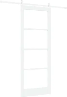 Image de Porte coulissante vidaXL blanche 83 x 211 cm en pin massif et verre