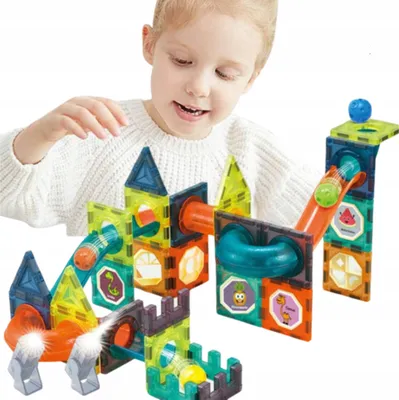 Obrázok produktu pre Magnetické Stavebnice Pre Deti 3D Vzdelávacia Guľôčková Dráha 42El