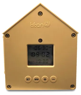 Automatische Hühnerstalltür mit Lichtsensor, Timer, bis 5 kg, Gold