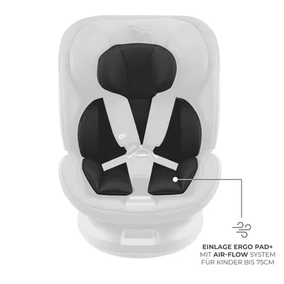 Obrázok produktu pre Kinderkraft XPEDITION 3 i-Size - Autosedačka 40-150 cm - Otočná o 360° - RWF do 22 kg - Systémy SPS+ a H-GUARD+ - Ergonomická - Priedušná - Schwartz
