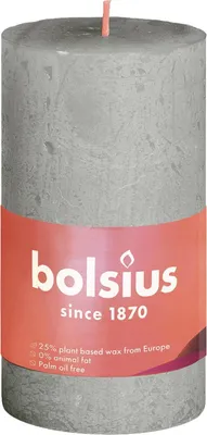 Produktbild von Bolsius Rustik Stumpenkerze nebeliges Grün, Höhe: 10 cm , Ø 5 cm