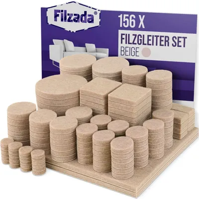 Produktbild von Filzgleiter 156 St Selbstklebend Set Möbelgleiter Filz Rund Eckig