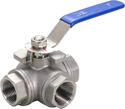 Produktbild von DN20 3/4" 3 Wege Kugelhahn mit L-Bohrung Ventil Kugelventil Umschaltventil Industriequalit