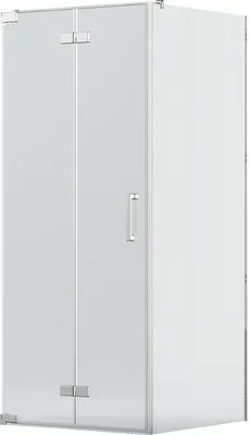 Produktbild von Jungborn Duschtür mit Seitenwand SETTE Drehfalttür links Seitenwand rechts 100 x 75 x 200 cm Profilfarbe chrom Klarglas