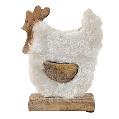 Obrázok produktu pre Clayre & Eef Figúrka kohúta 15x5x19 cm Bielo-hnedé drevo