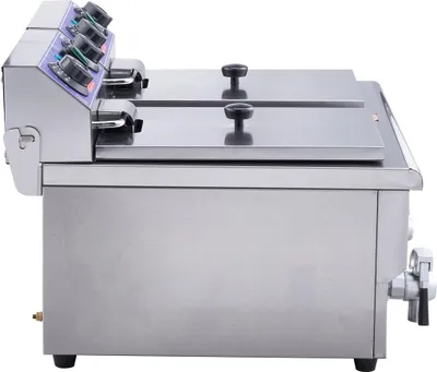Produktbild von Gewerbliche elektrische Fritteuse Tischfritteuse mit zwei abnehmbaren Frittierbehältern