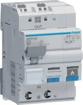 Immagine prodotto di Hager AFDD+FILS 1/N 6KA B13A 30MA A (ARF913D)