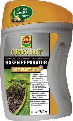 Produktbild von COMPO Rasen Reparatur Komplett-Mix „COMPO SAAT®“ Rasen-repar. Kompl.1,2kg