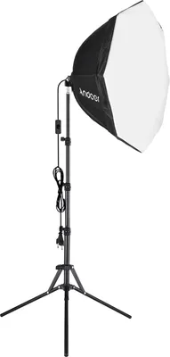 Produktbild von Andoer Studiofotografie-Softbox-Set mit 70 cm/28 Zoll Octagon-Fotografie-Softbox * 1 + 1,5 m Metallstativ * 1 fuer Live-Streaming von Portrait-Produktfotos und Videos
