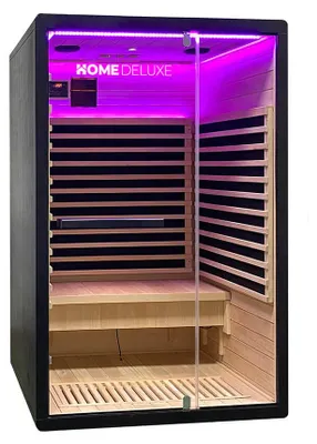 Produktbild von HOME DELUXE Infrarotkabine NERO M – Schwarz, Hemlock (190 x 105 x 120 cm) | s Design & leichte Montage