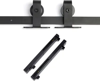 Produktbild von Schiebetüren Set LOUNGE-2 2 m (von oben anschraubbar) Soft-Close schwarz Schiebetürsystem Laufrollen-Ø 70 mm