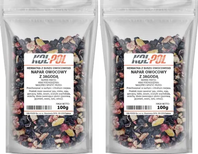 Zdjęcie produktu dla HERBATA OWOCOWA NAPAR Jagoda 200g Naturalna suszona herbatka jakość Kol-Pol