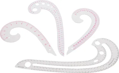 Image de Règle courbe à virgule en 4 parties, règle combinée multifonction, couture, découpe, dessin, confection, yardstick