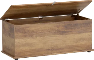 Image de Coffre de rangement, banc de rangement avec couvercle rabattable et charniššres de sšŠcuritšŠ, 100 x 40 x 40 cm, marron