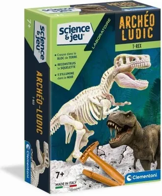 Zdjęcie produktu dla Zestaw Archeologiczny Clementoni Archéo Ludic T-Rex, Wykopaliska, Szkielet do Składania, 7+ lat