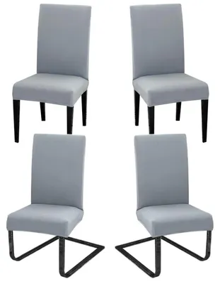 Immagine prodotto di Copri sedie, set da 4, color grigio chiaro, in Spandex, lavabili, adatti a sedie a dondolo