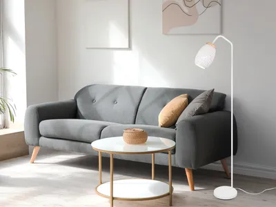 Produktbild von Moderne LED Stehlampe für Wohnzimmer Ecke hinter Sofa Flurlampen Weiß, H: 147cm
