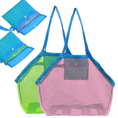 Produktbild von Faltbare Netztasche für Strand & Pool 45x30x45cm Mesh & Oxford Stoff