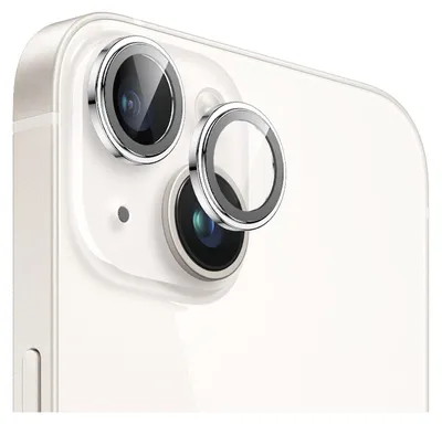 Obrázok produktu pre Ochranné sklo na fotoaparát pre Apple iPhone 15 / 15 Plus, tvrdené sklo H9, strieborné