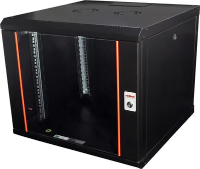 Obrázek produktu pro ROLINE 26.21.0173, Nástěnný regál, 9U, Zámek, Kolejnice racku, 12,2 kg, Černá