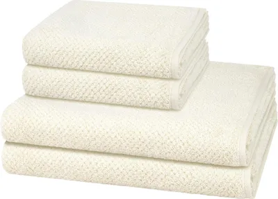 Produktbild von Cawö Pure 2 X Handtuch 2 X Duschtuch im Set Natürliches Material mit feiner Struktur, Saugfähig und hautfreundlich, Trocknergeeignet und pflegeleicht