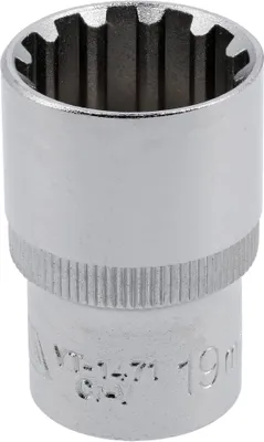 Obrázek produktu pro Yato YT-1471, Jedna položka, Nástrčkový klíč, Chrom-vanadiová ocel, 1/2", Chrom, 38 mm