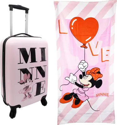Produktbild von Disney Minnie Maus 2 tlg. Set Kinder Trolley Koffer Reisekoffer plus Strandtuch