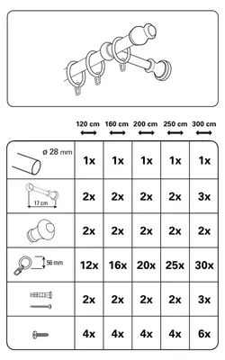 Produktbild von Gardinia Gardinenstange Ø 28 mm kolonial 160 cm, Modell 5636, Vorhangstange