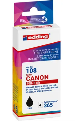 Obrázek produktu pro Edding EDD-108, Černá, 26 ml, 1 kusů, 365 str., Balení po jednom
