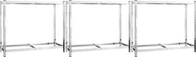 Obrázek produktu pro vidaXL Stojan na pneumatiky se 2 policemi 3 ks Stříbrný 110x40x110 cm Ocelový