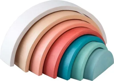 Produktbild von Simply Holz Regenbogen Bausteine Stapelturm - buntes Spielzeug