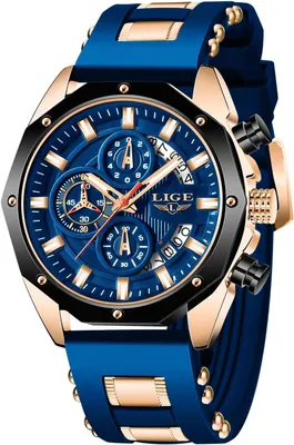 Produktbild von Retro Herren Armbanduhr wasserdicht 30M Chronograph Quarz Analog Datum leuchtend kratzfestes Glas Silikonarmband schwarz Vintage Design
