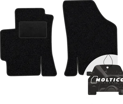 Produktbild von moto-MOLTICO Vorne Fußmatten Auto Velours Autoteppiche Schwarz Automatten Set 2-teilig passend für Kia Rio II 2005-2011