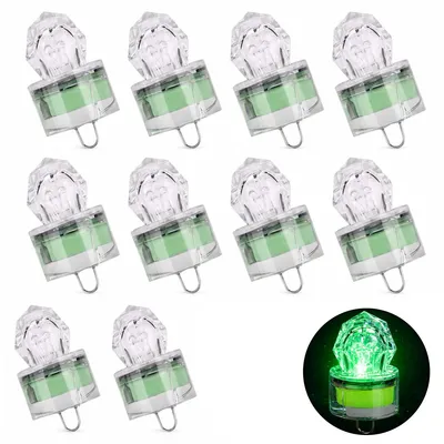 Produktbild von LED Angellicht Unterwasser 10er Set, Fisch Locklicht wasserdicht, automatisch blinkend Angel Köder Licht für Meer & Süßwasser Angeln