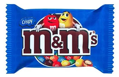 Produktbild von m&ms Crispy gefüllt aus Knusperreis in einer Zuckerschale 36g