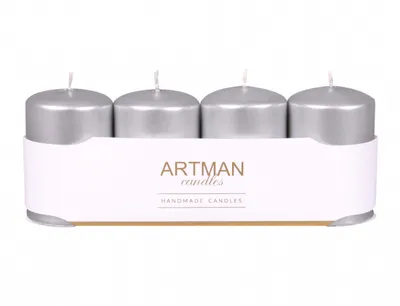 Obrázek produktu pro Nohel Garden Svíčka adventní VÁLEC metalická d6x9cm 4ks