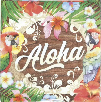 Produktbild von 20 Servietten Aloha Hawaii 16 x 16 cm - Einheitsgröße