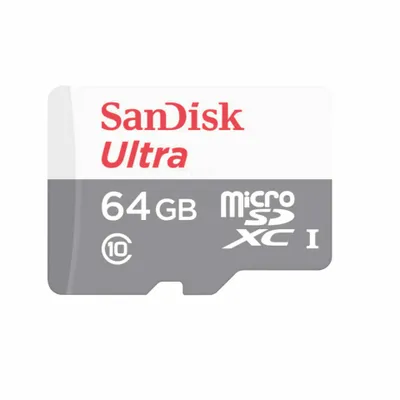 Obrázok produktu pre SanDisk Ultra microSD, 64 GB, MicroSDHC, Trieda 10, UHS-I, 100 MB/s, Šedá, Červená