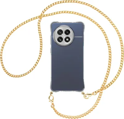 Produktbild von Handykette Backcover-Schutzhülle mit Band (Metall goldfarben) für OnePlus ACE5 5G - goldfarbene Kette