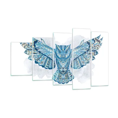 Produktbild von Bilder auf glas - Eule Flügel Tierwelt Grafik - 100x60cm - Glasbilder - Wandbilder - Kunstdruck - zum Aufhängen bereit - Wanddekoration aus Glas - Glas Bilder - Wandbild auf Glas - GEG100x60-3087