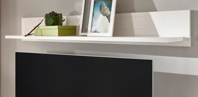 Produktbild von Wandboard "Hemsby" in weiß Pinie Landhaus Wandregal 146 cm Bücherregal